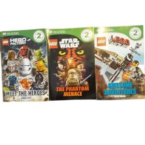 Lego Readers Level 2 Book Lot: Hero Factory Star Wars Phantom Menace & Ninjago A